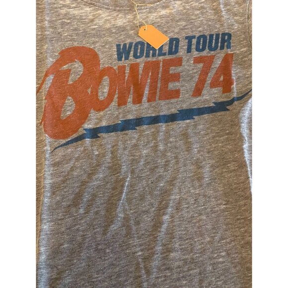 Recycled Karma Womens‎ David Bowie 74 World Tour Graphic Tee Gray - Picture 2 of 7